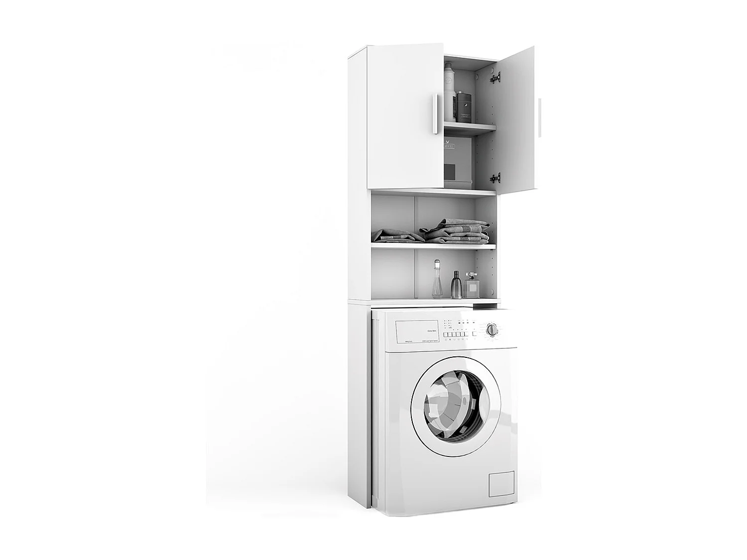 Waschmaschinenschrank weiß 64x26x190