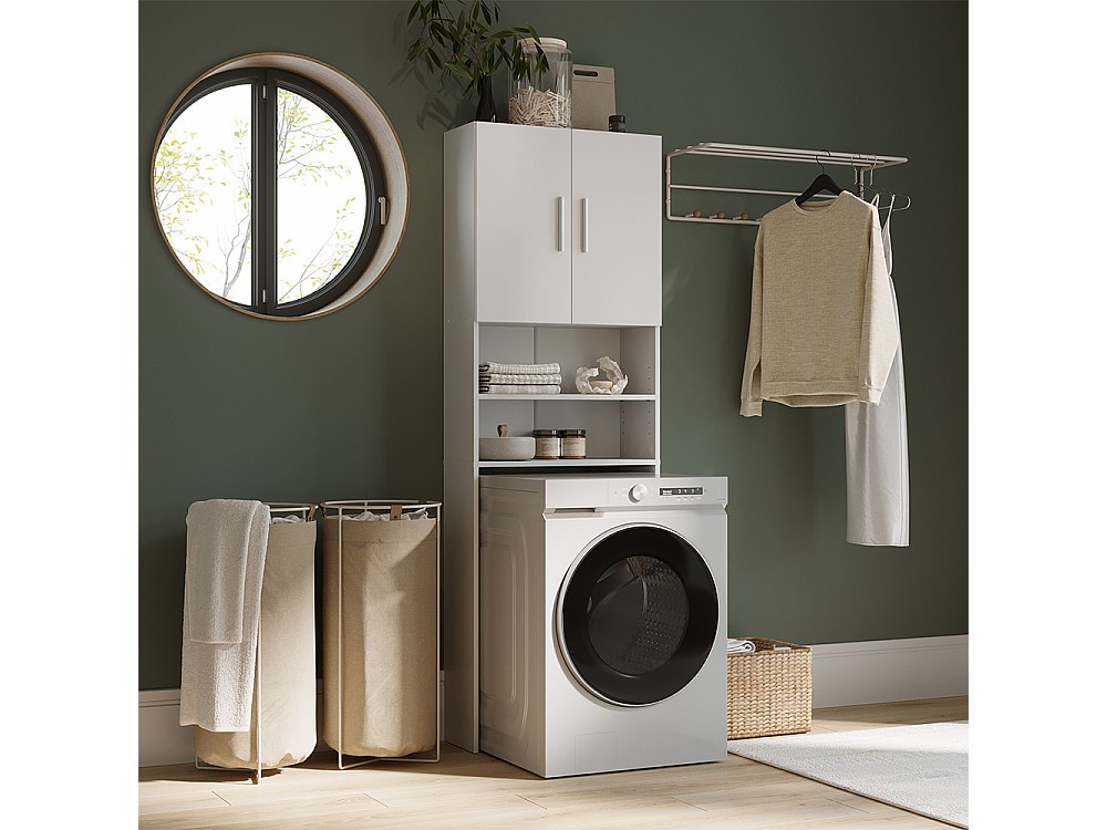 Mobile lavatrice bianco 64x26x190