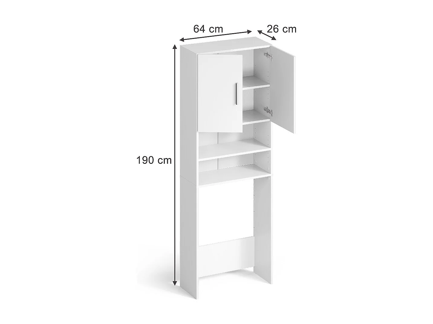 Washing machine cabinet white 64x26x190