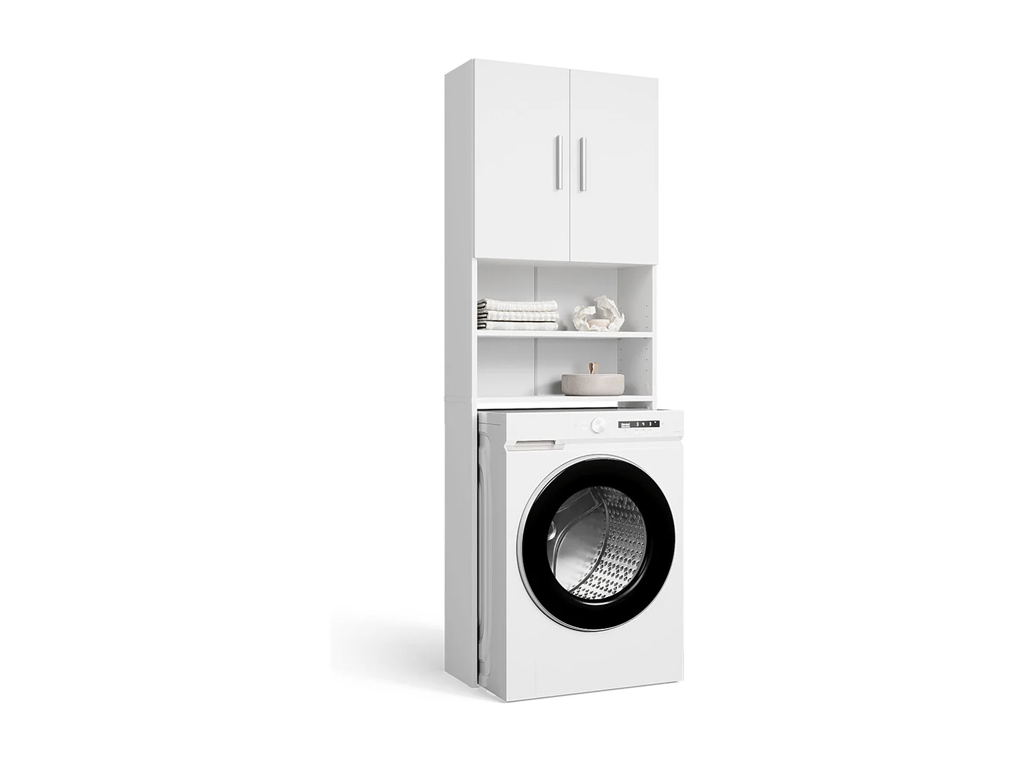 Washing machine cabinet white 64x26x190