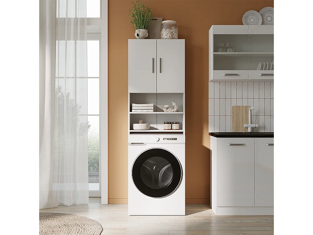 Washing machine cabinet white 64x26x190