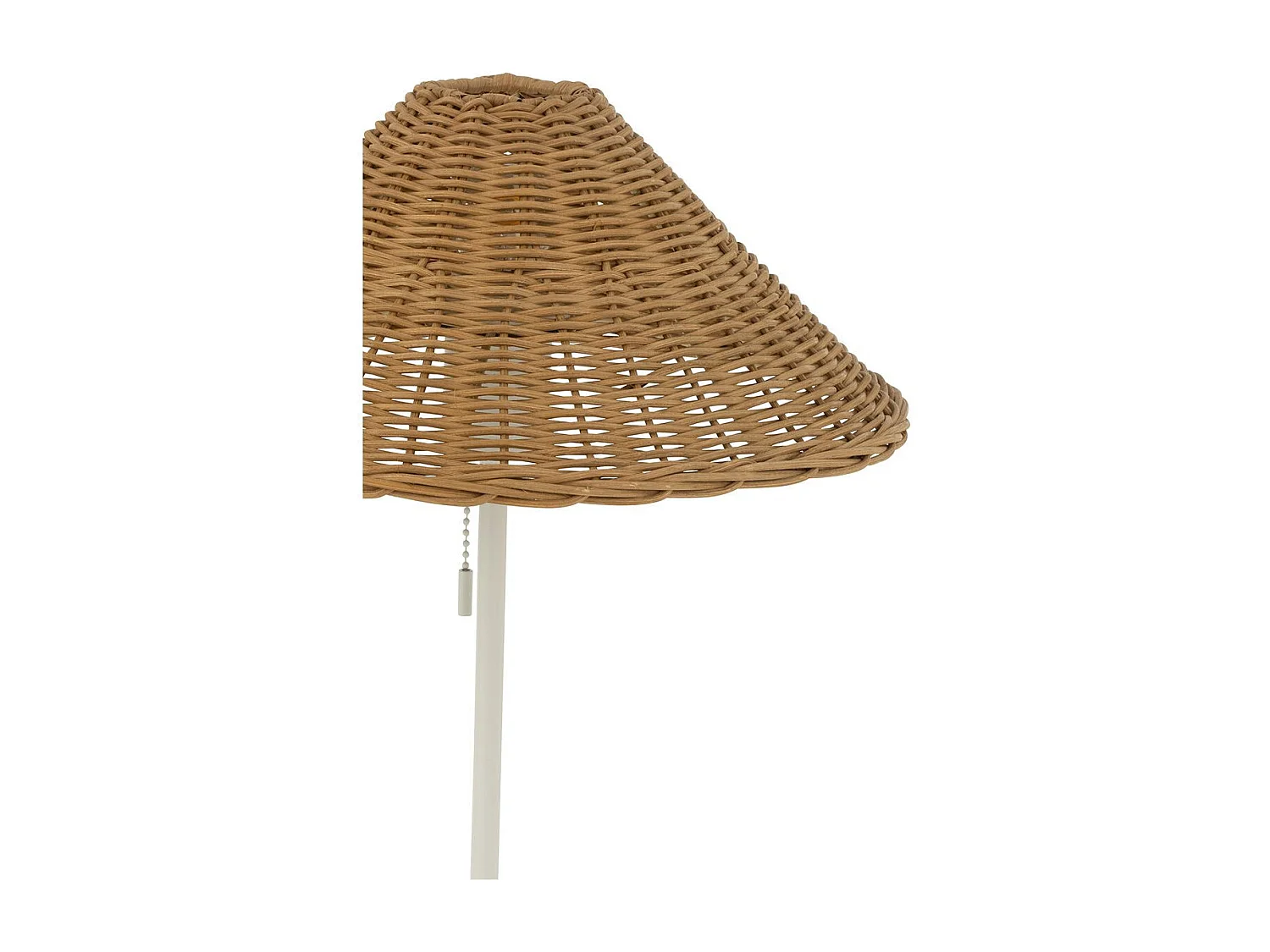 Lampe à Poser en Rotin "Preston" 50cm Naturel & Blanc