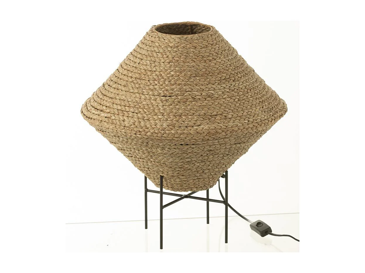 Lampe Suspension en Jonc "Soucoupe" 40cm Naturel