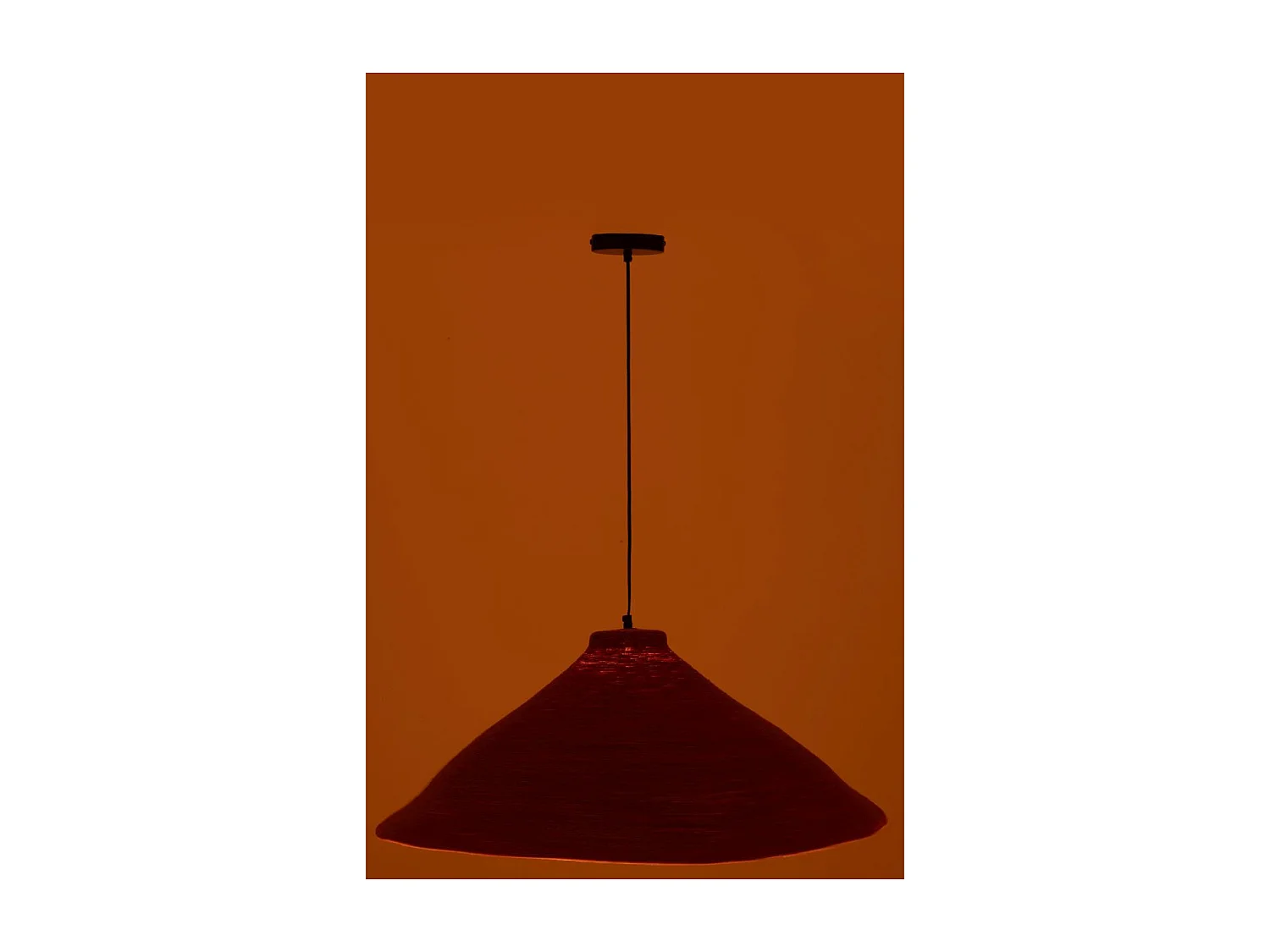 Lampe Suspension en Jonc de Mer "Angelique" 82cm Terracotta