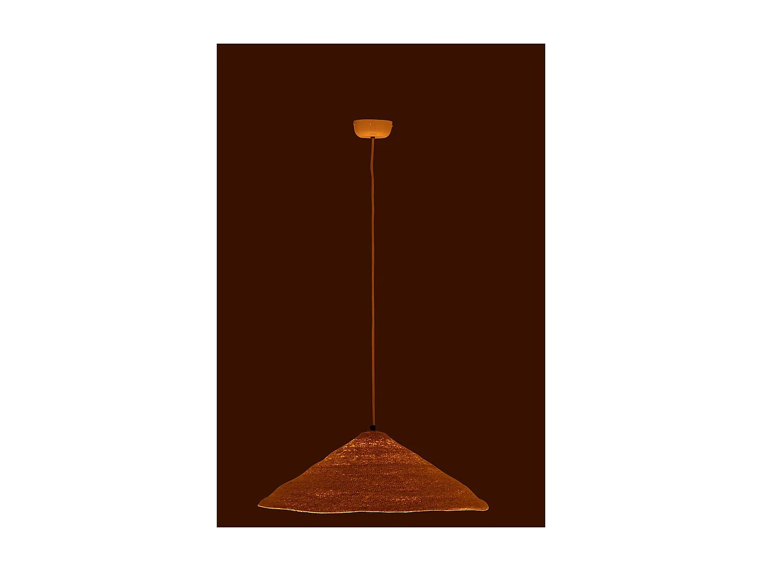 Lampe Suspension Chapeau "Moonj" 60cm Naturel Clair