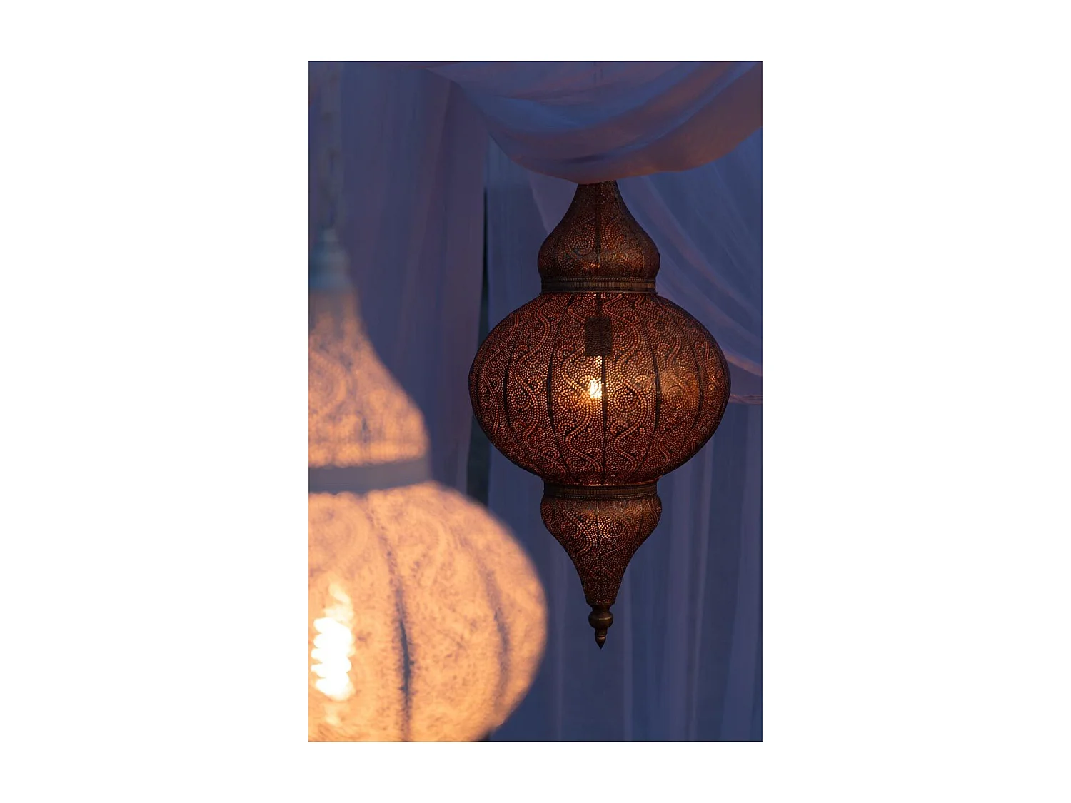 Lampe Suspension en Métal "Bore" 65cm Or