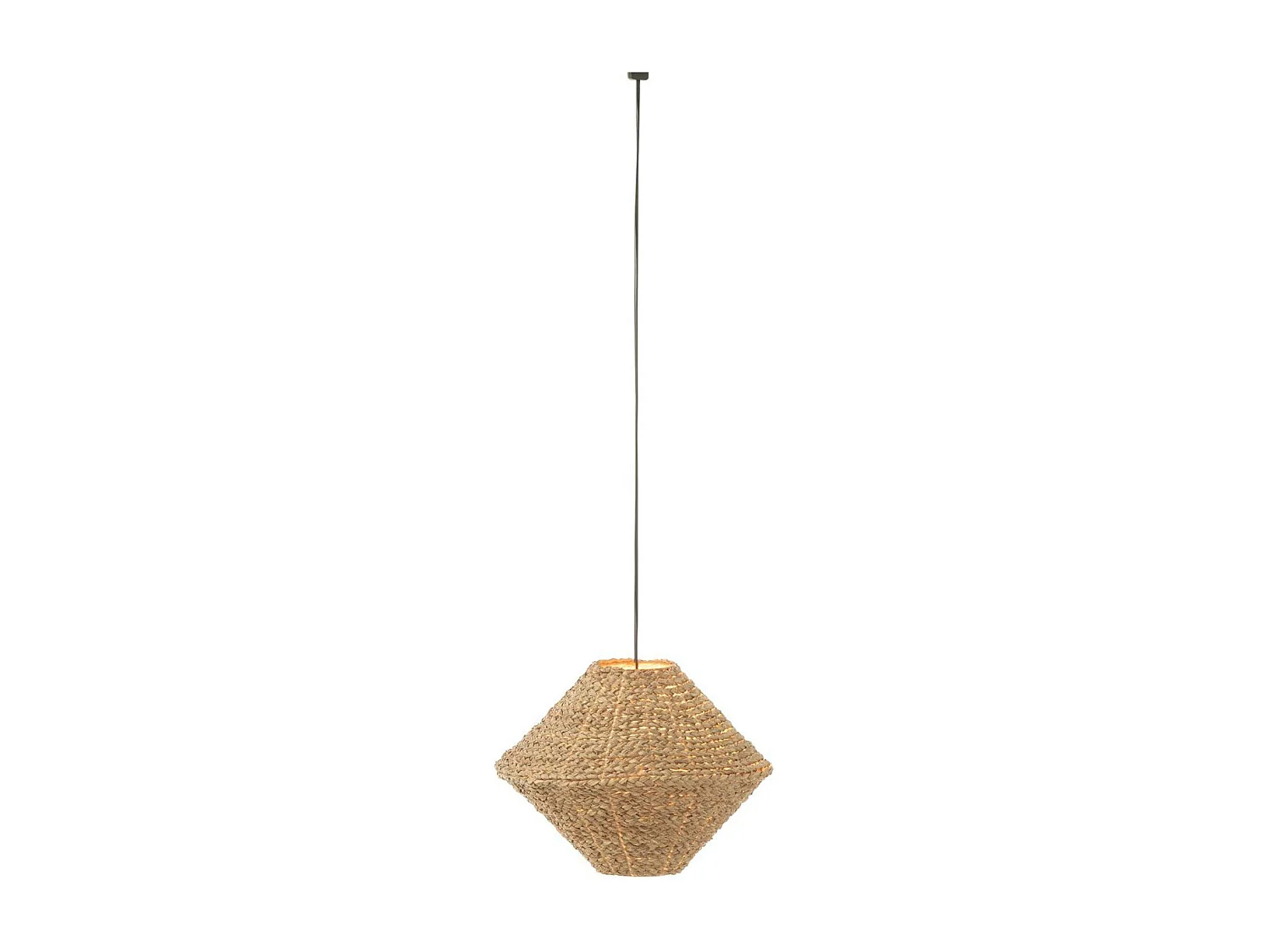 Lampe Suspension en Jonc "Soucoupe" 35cm Naturel