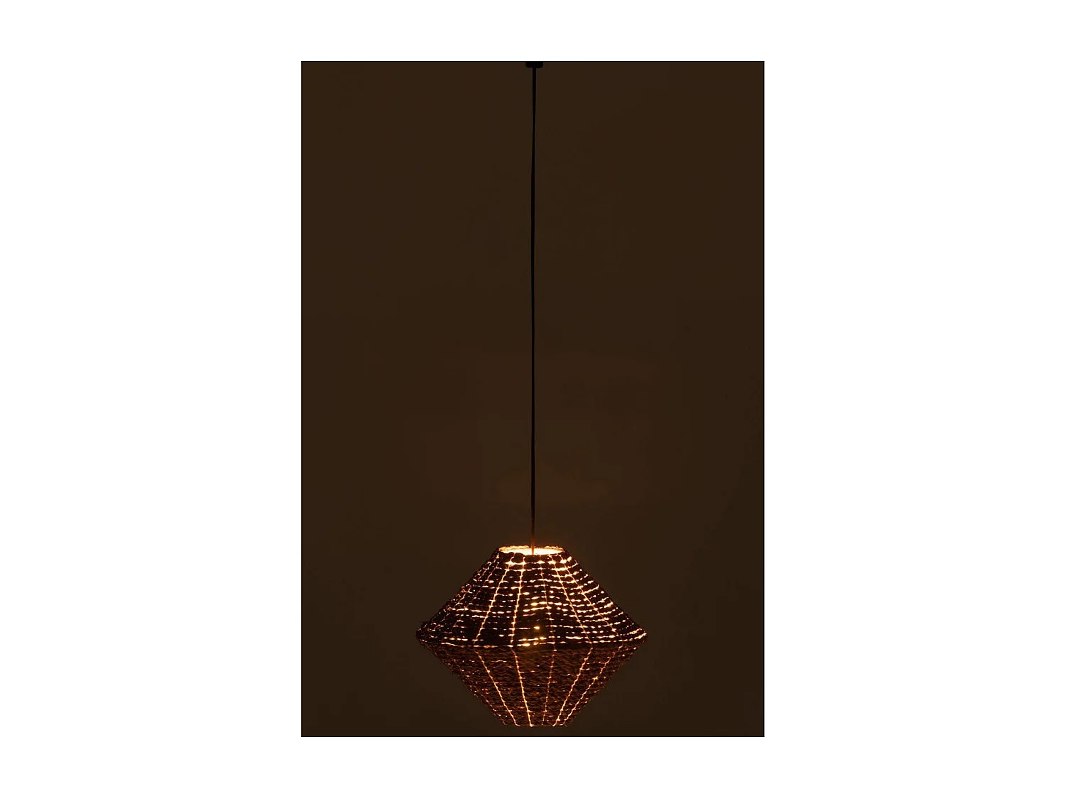 Lampe Suspension en Jonc "Soucoupe" 35cm Naturel