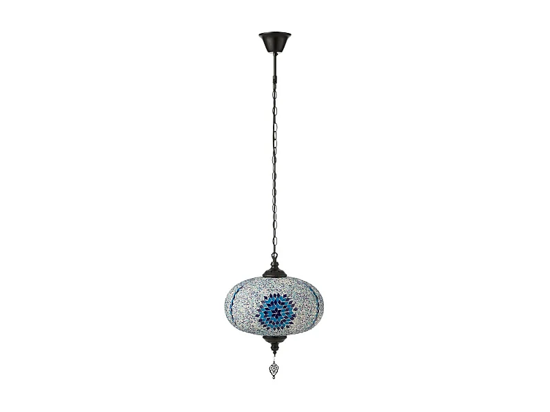 Lampe Suspension Mosaïque "Neal" 30cm Bleu