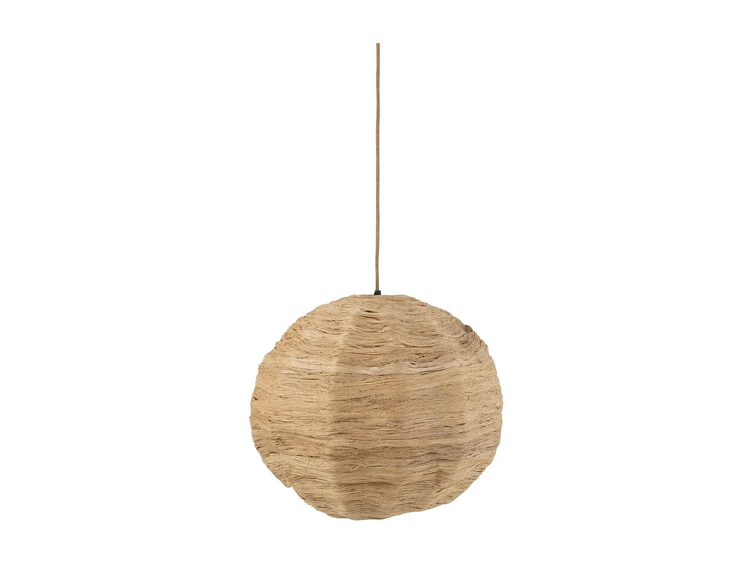 Lampe Suspension Boule "Feuille" 50cm Naturel