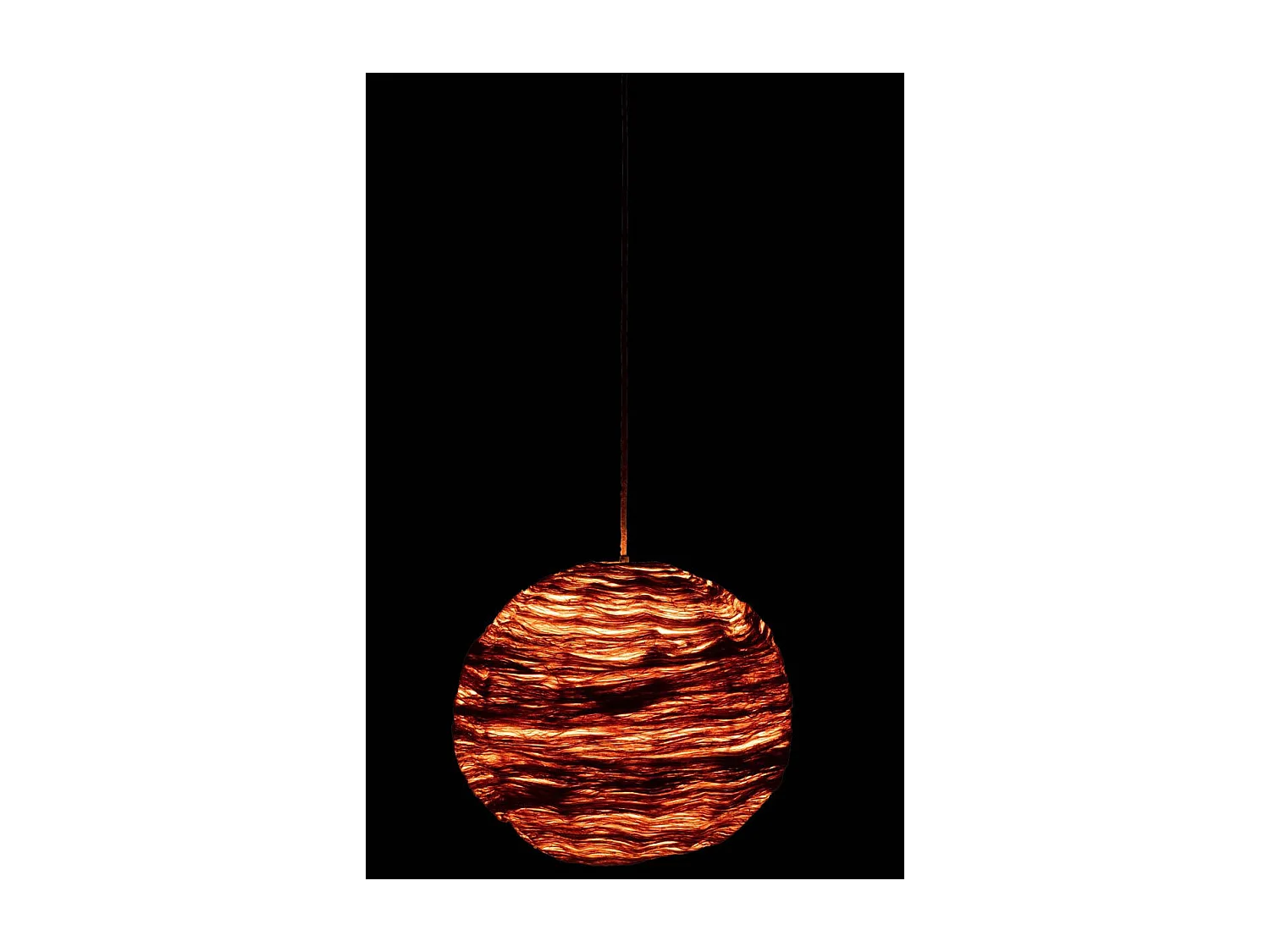 Lampe Suspension Boule "Feuille" 50cm Naturel