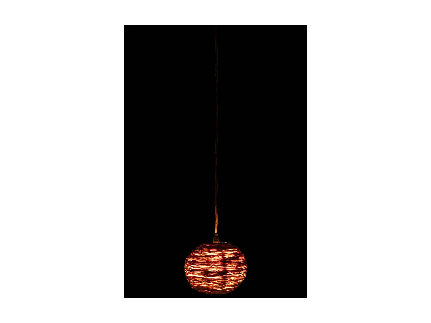 Lampe Suspension Boule "Feuille" 25cm Naturel