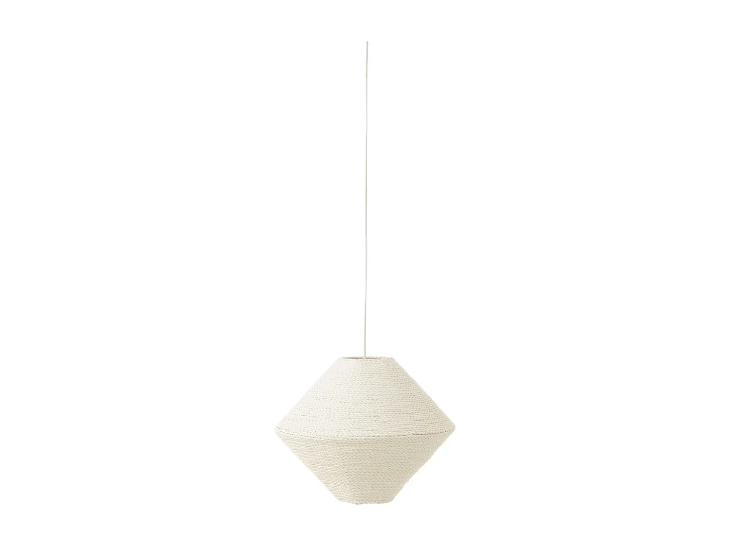 Lampe Suspension en Raphia "Soucoupe" 40cm Blanc