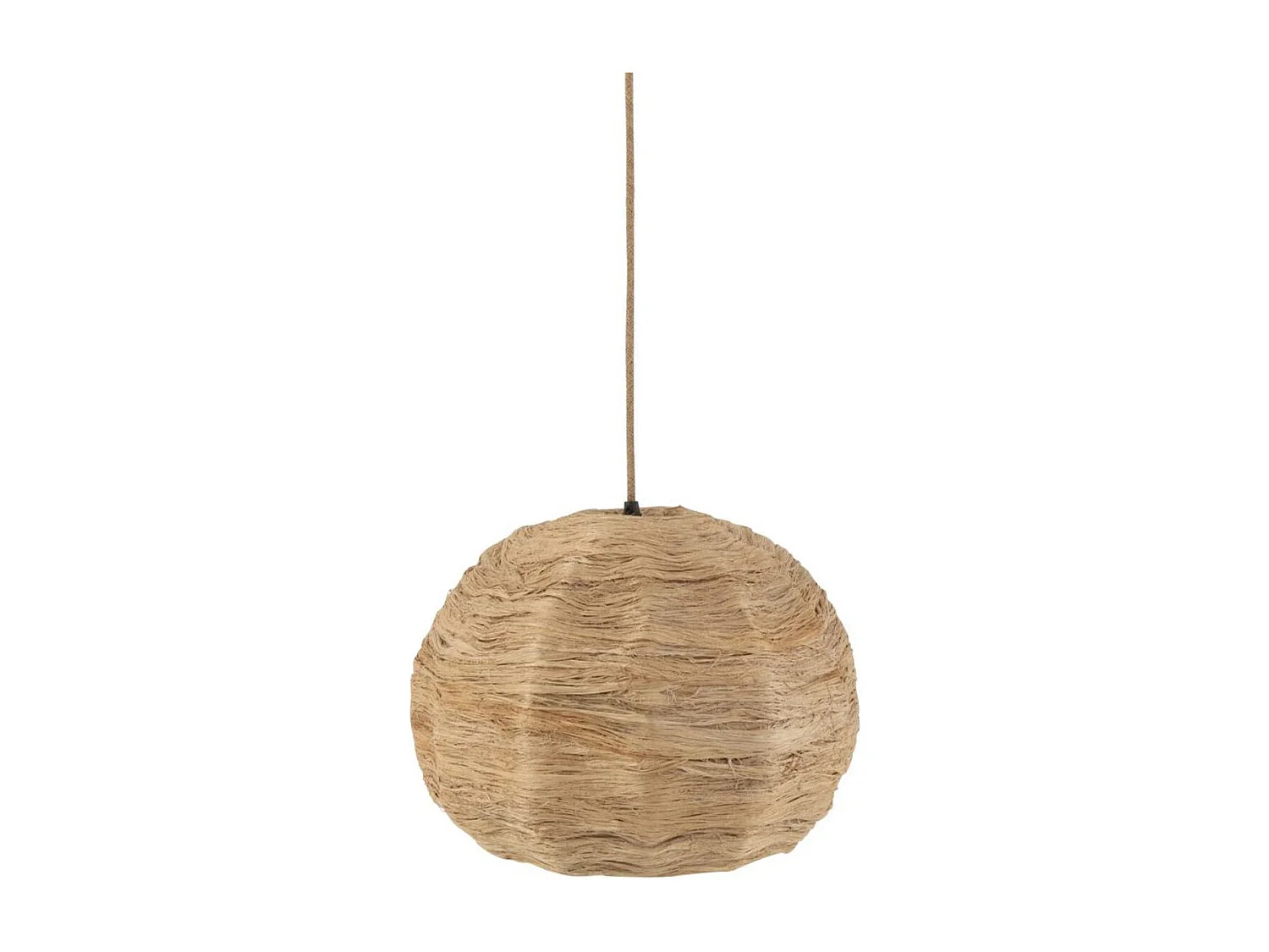 Lampe Suspension Boule "Feuille" 45cm Naturel