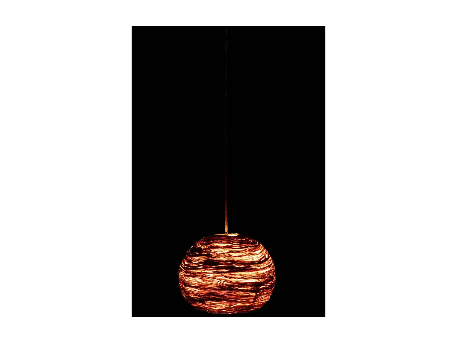 Lampe Suspension Boule "Feuille" 45cm Naturel