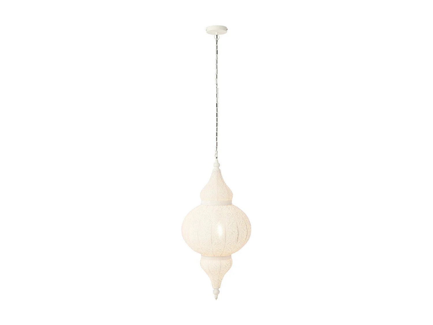 Lampe Suspension en Métal "Bore" 86cm Blanc