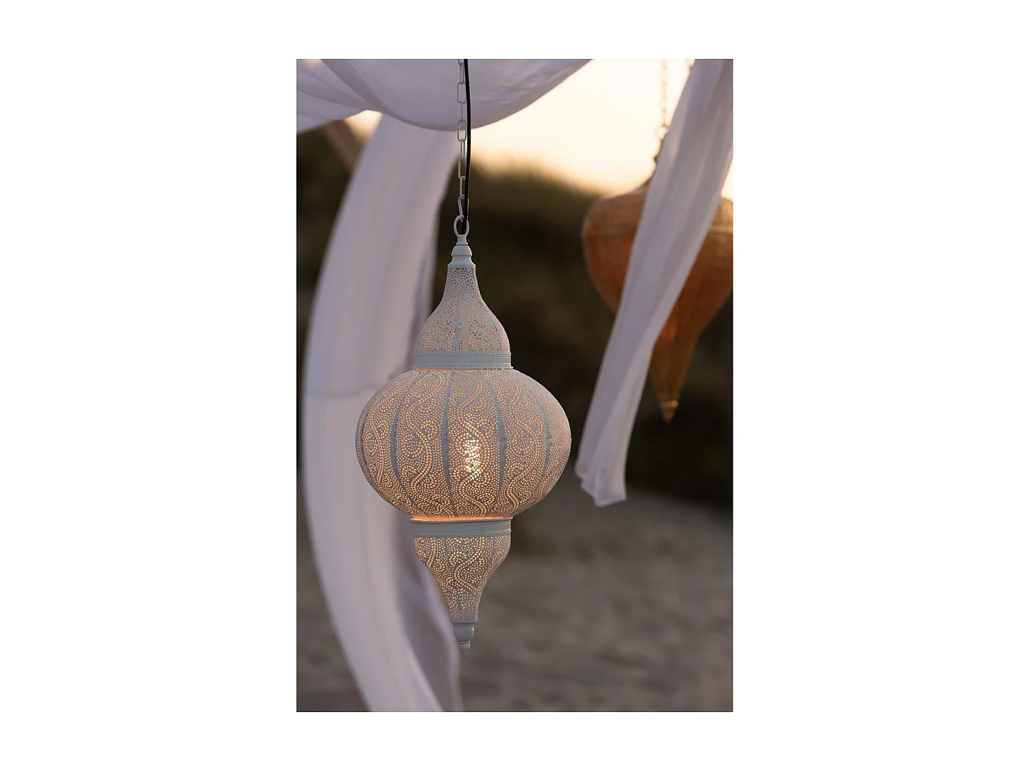 Lampe Suspension en Métal "Bore" 86cm Blanc