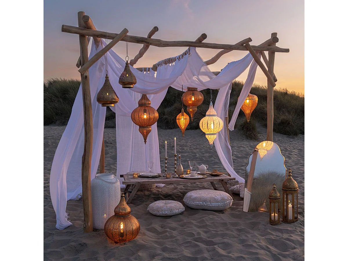 Lampe Suspension en Métal "Bore" 86cm Blanc