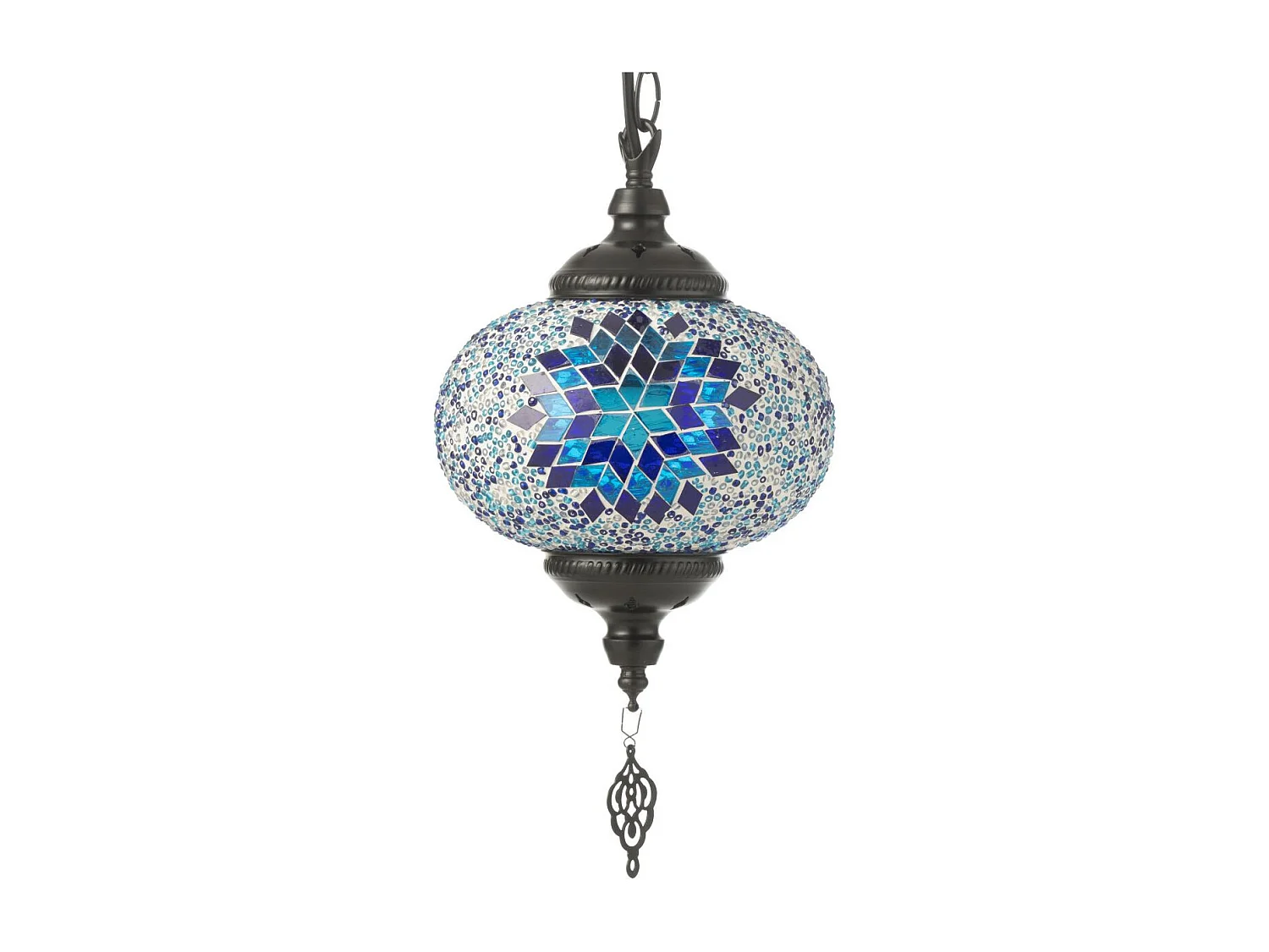 Lampe Suspension Mosaïque "Neal" 18cm Bleu