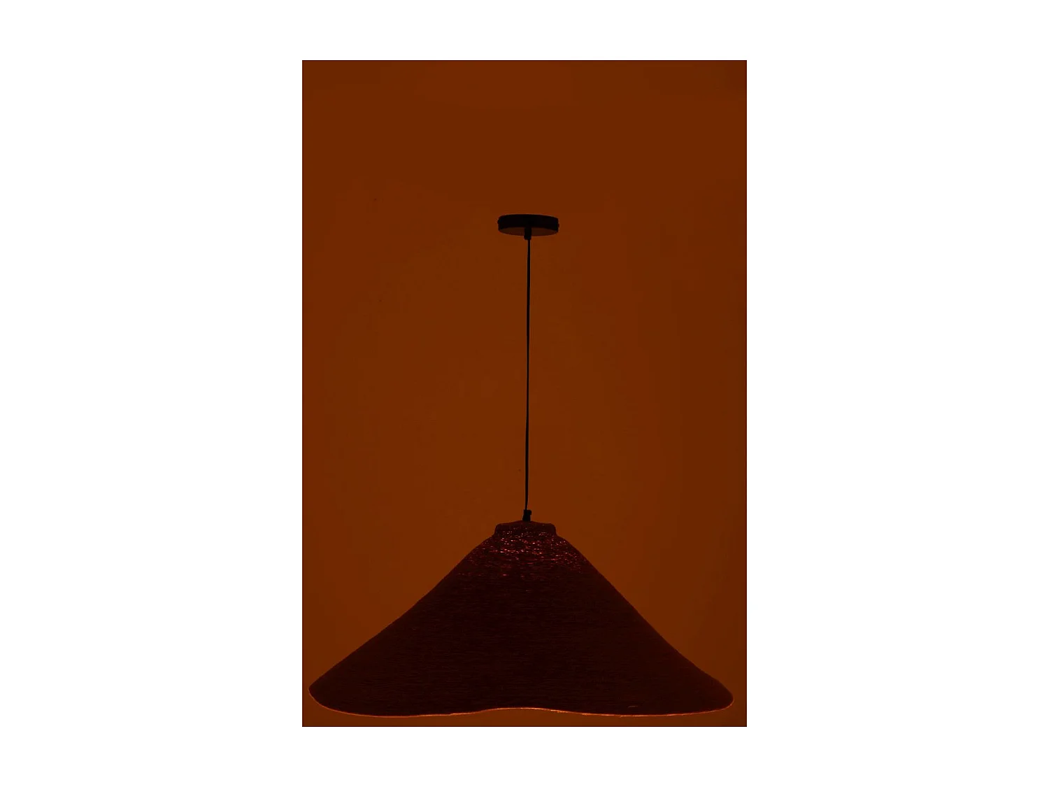 Lampe Suspension en Jonc de Mer "Angelique" 82cm Rouille