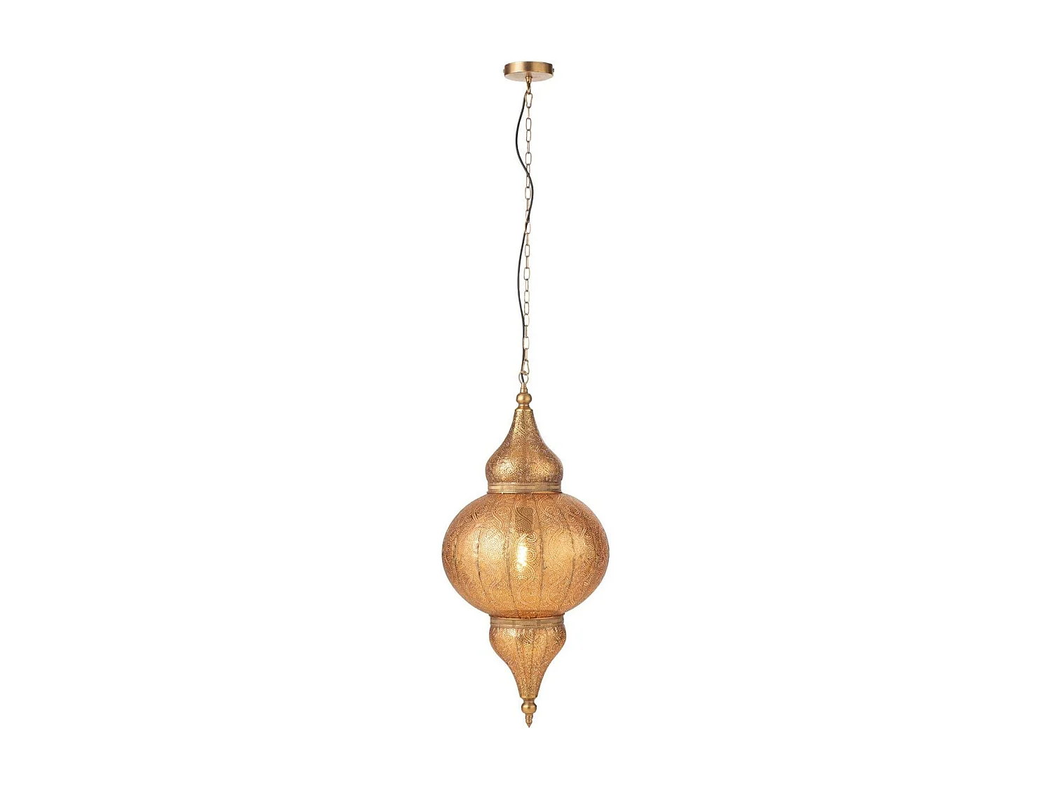 Lampe Suspension en Métal "Bore" 86cm Or