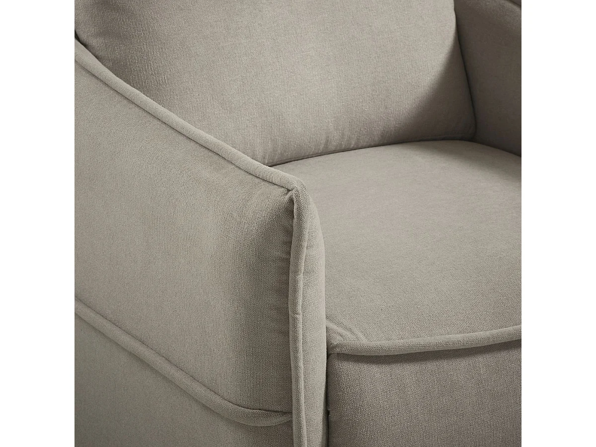 Fauteuil Relax design en tissu gris clair piètement métal luge - HASSAN