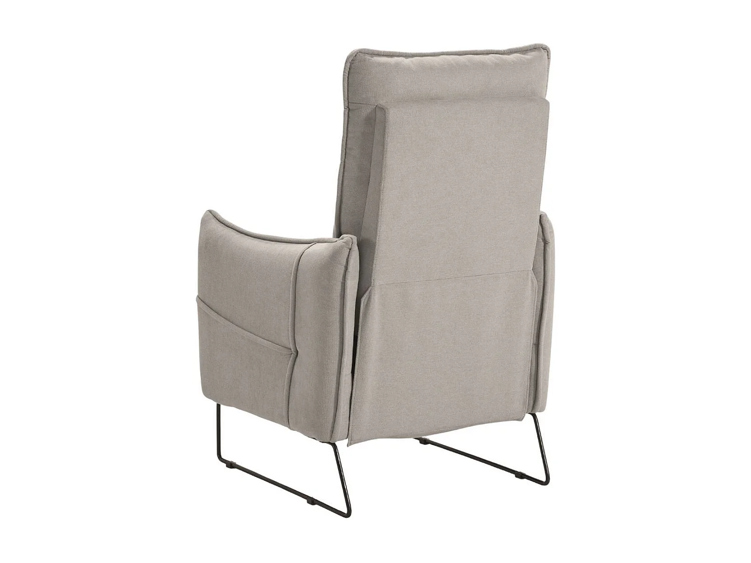 Fauteuil Relax design en tissu gris clair piètement métal luge - HASSAN