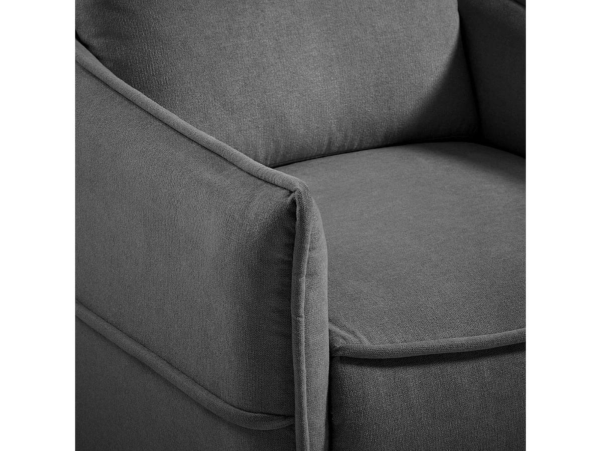 Fauteuil Relax design en tissu gris foncé piètement métal luge - HASSAN