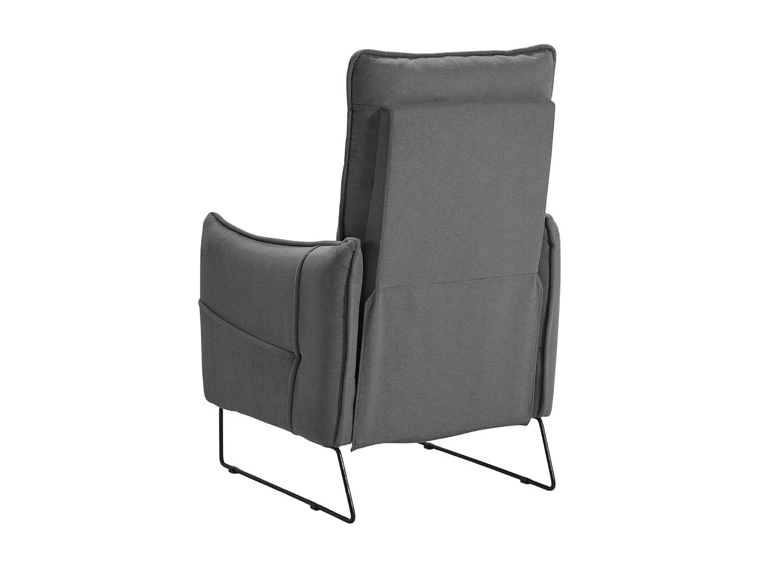 Fauteuil Relax design en tissu gris foncé piètement métal luge - HASSAN