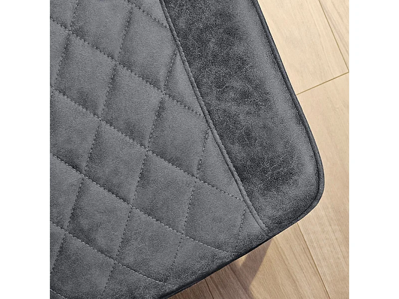 Lot 2 chaises de bar en tissu gris avec pieds en métal - MANHATTAN 2