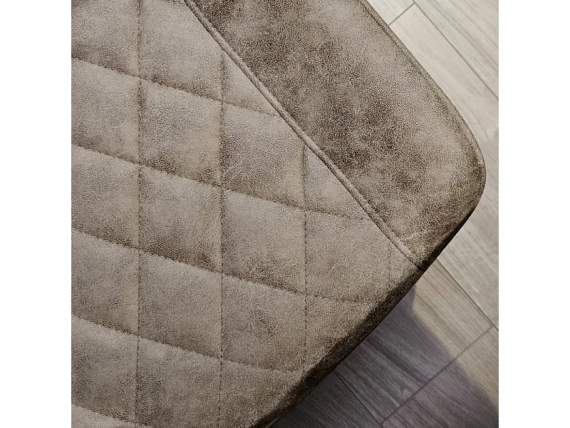 Lot 2 chaises de bar en tissu taupe avec pieds en métal - MANHATTAN 2