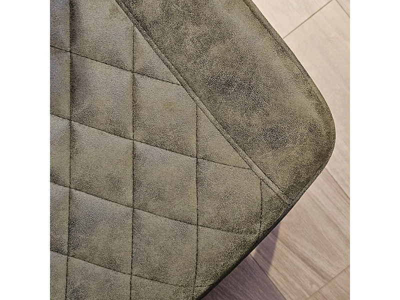 Lot 2 chaises de bar en tissu vert avec pieds en métal - MANHATTAN 2