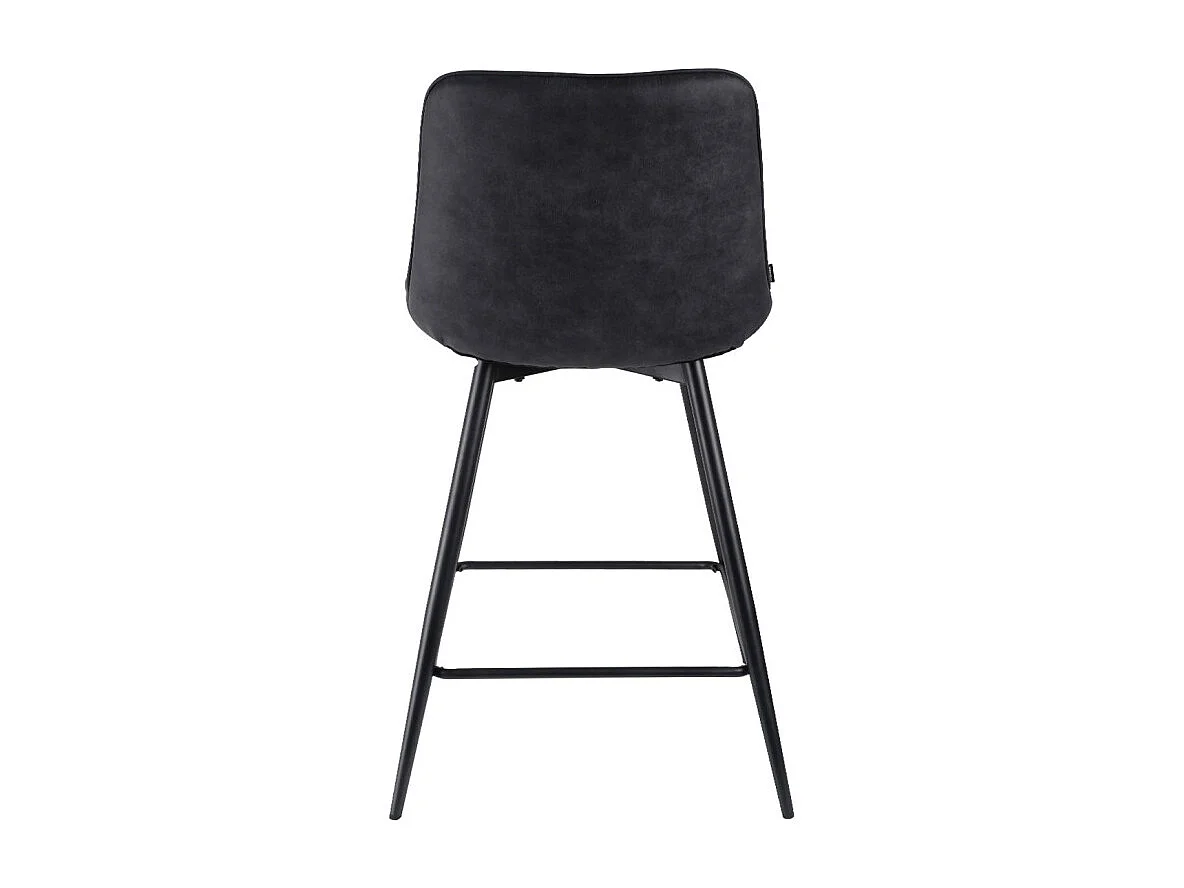 Lot 2 chaises de bar en tissu noir avec pieds en métal - MANHATTAN 2