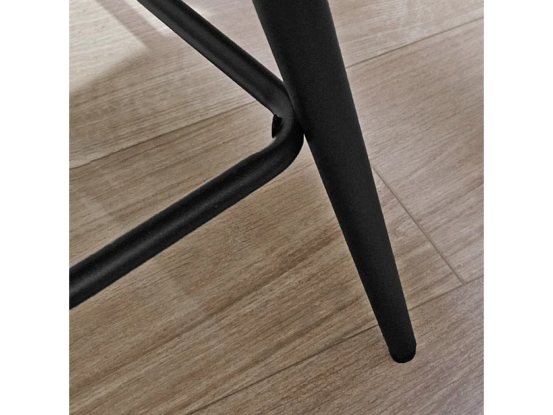 Lot 2 chaises de bar en tissu noir avec pieds en métal - MANHATTAN 2