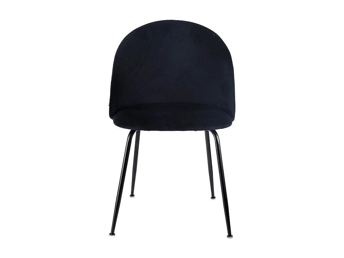 Lot 2 chaises capitonnées en velours noir pieds métal noir – FARA 2