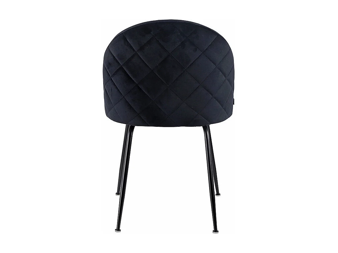 Lot 2 chaises capitonnées en velours noir pieds métal noir – FARA 2