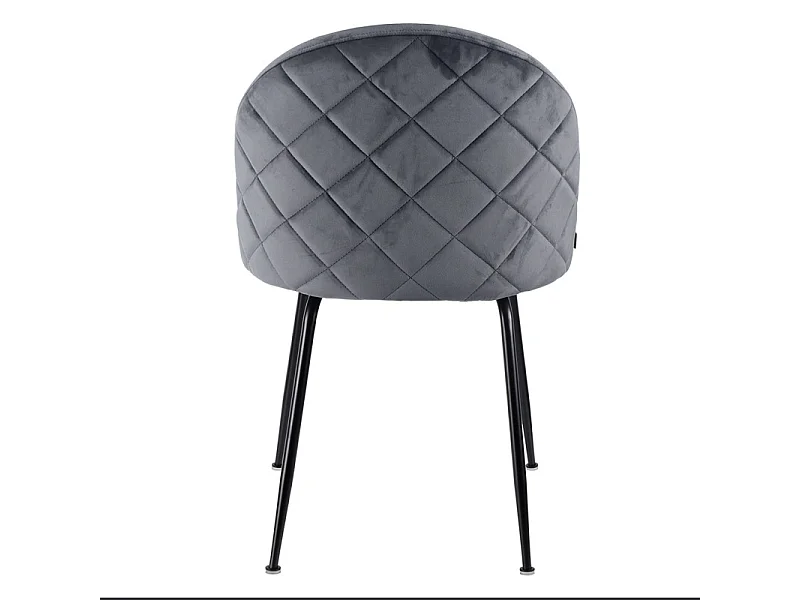 Lot 2 chaises capitonnées velours gris foncé pieds métal – FARA 2