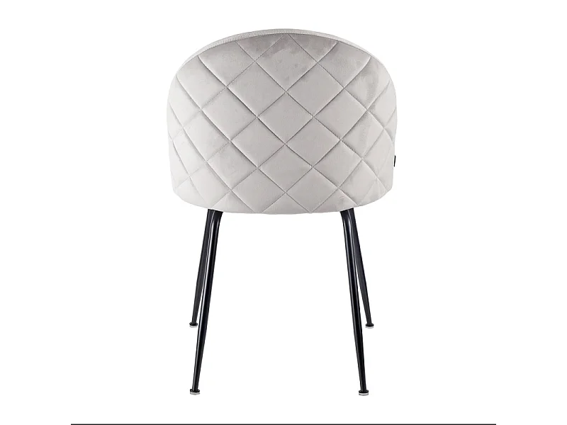 Lot 2 chaises capitonnées velours gris clair pieds métal – FARA 2