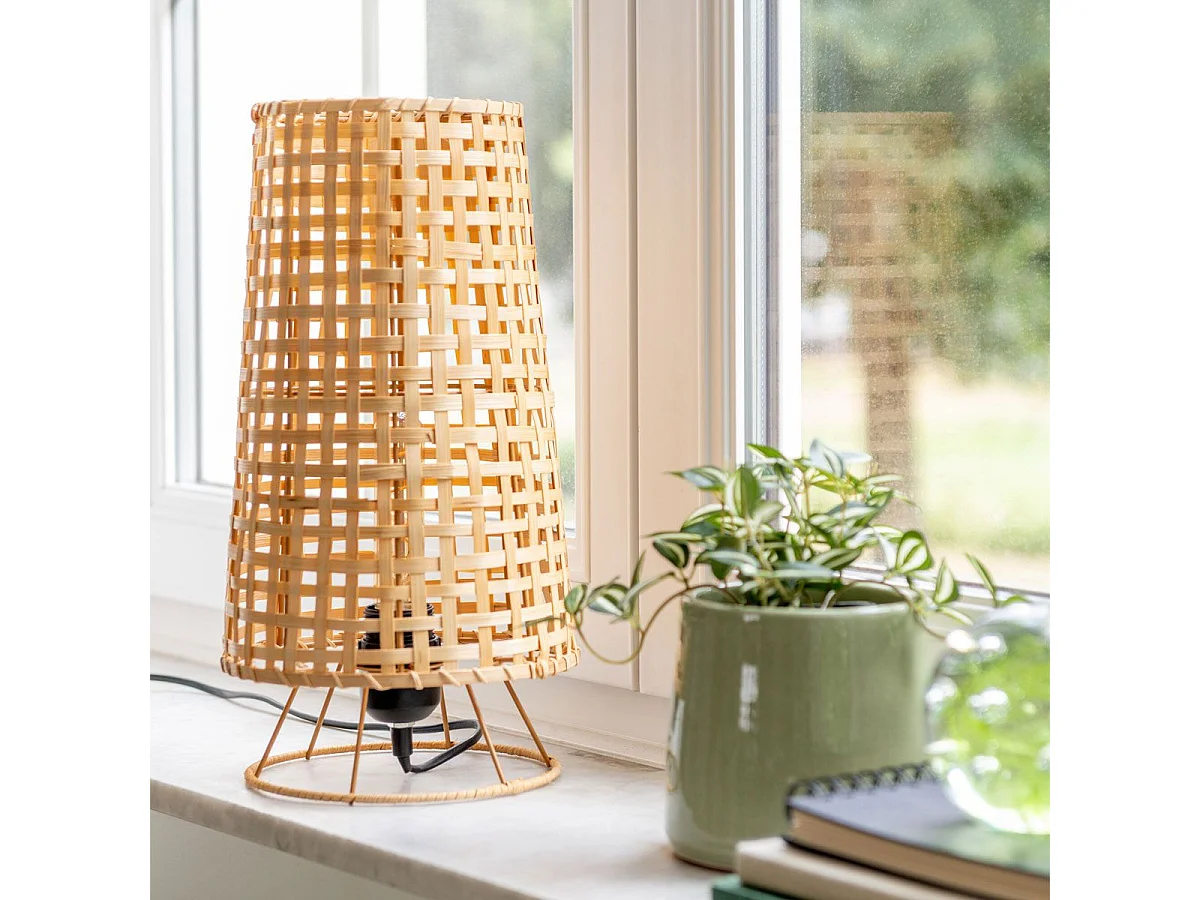 Lampe à Poser en Rotin "Léna" 36cm Naturel