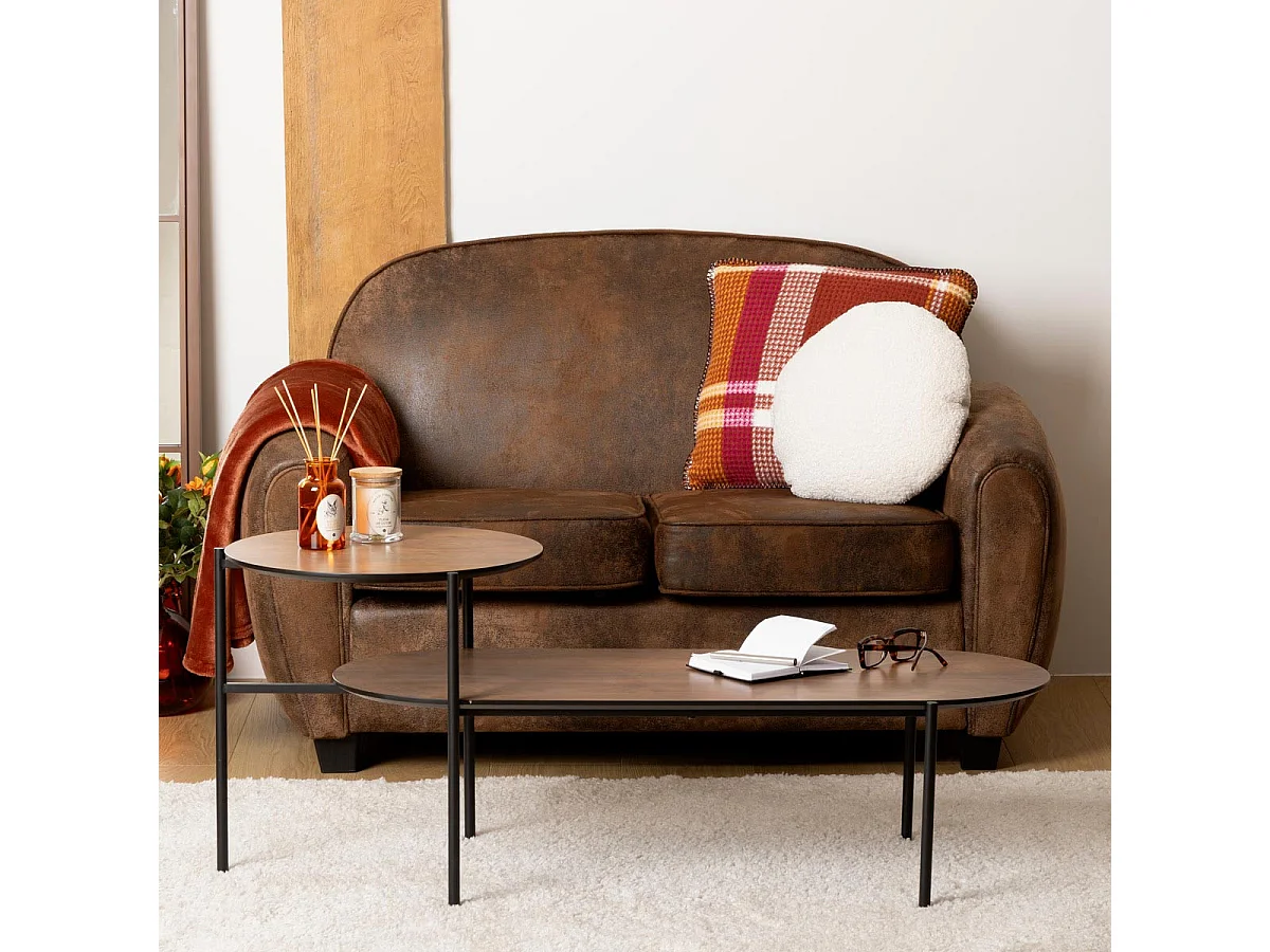 Canapé Club 2 Places "Stanis" 133cm Marron