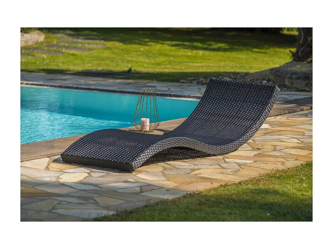 Bain de Soleil Empilable "Cancun" 190cm Noir