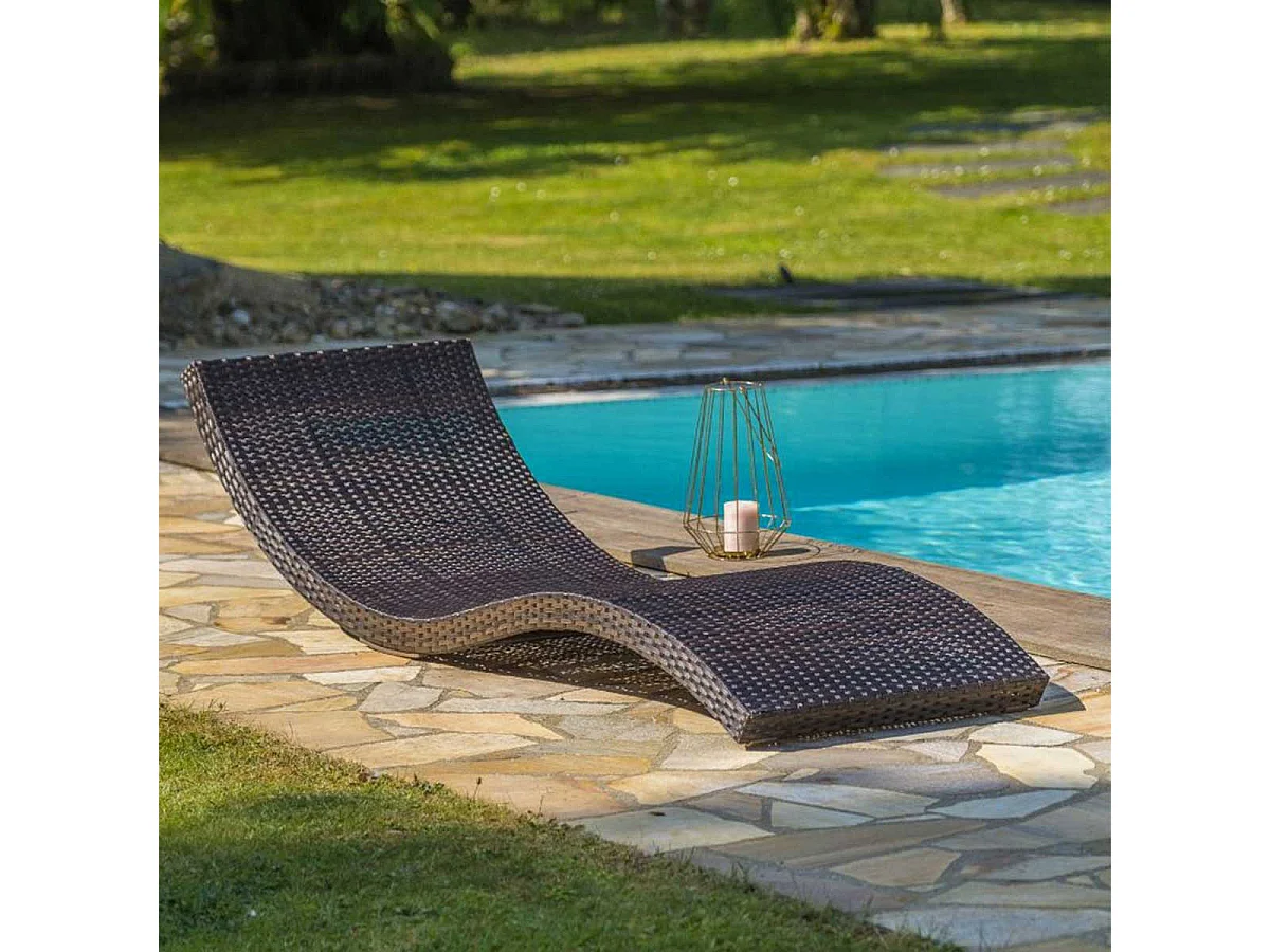 Bain de Soleil Empilable "Cancun" 190cm Chocolat