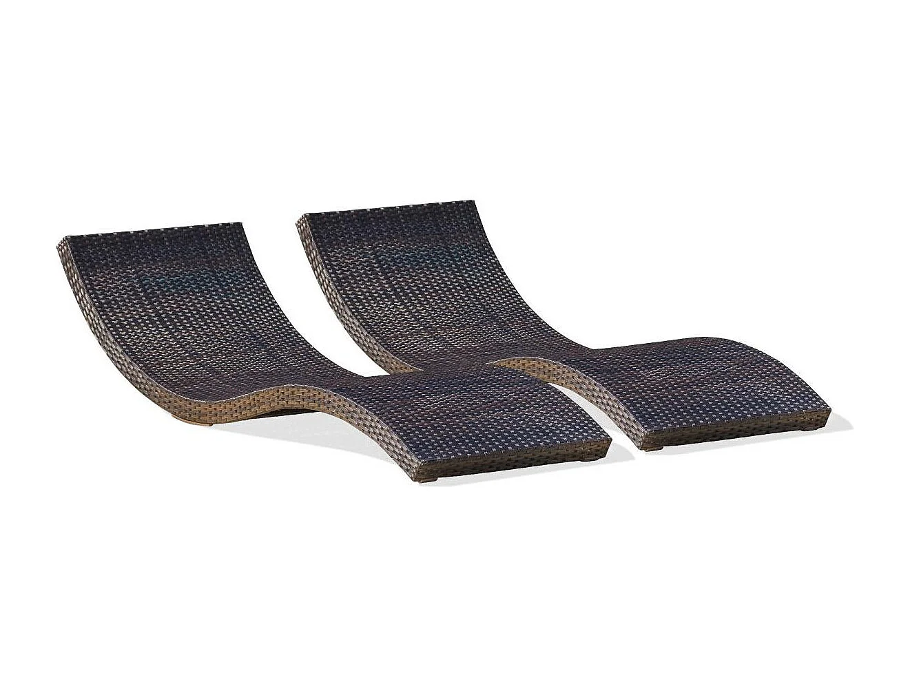 Lot de 2 Bains de Soleil Empilables "Cancun" 190cm Chocolat
