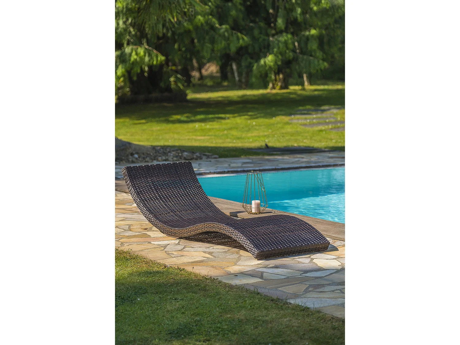 Lot de 2 Bains de Soleil Empilables "Cancun" 190cm Chocolat