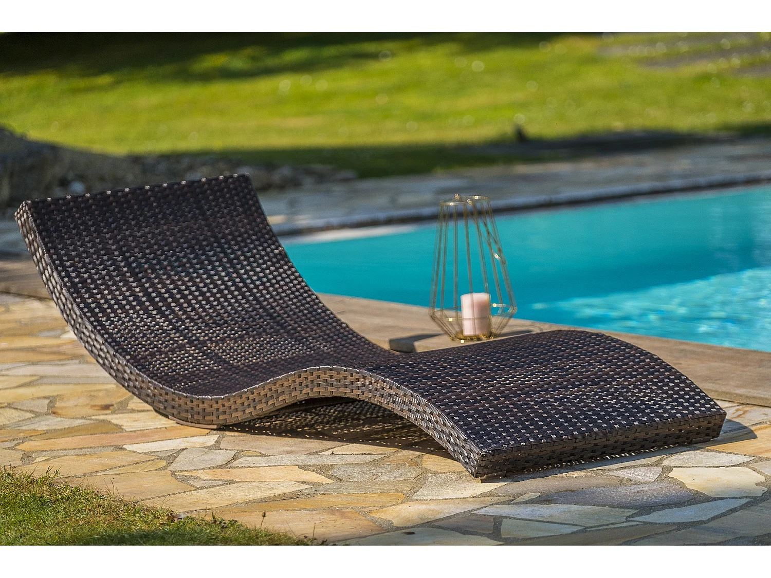 Lot de 2 Bains de Soleil Empilables "Cancun" 190cm Chocolat