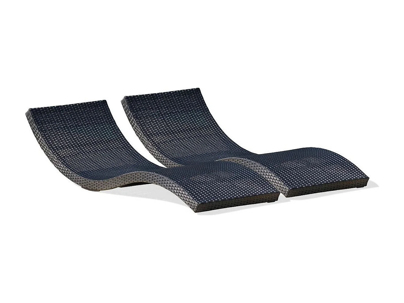 Lot de 2 Bains de Soleil Empilables "Cancun" 190cm Noir