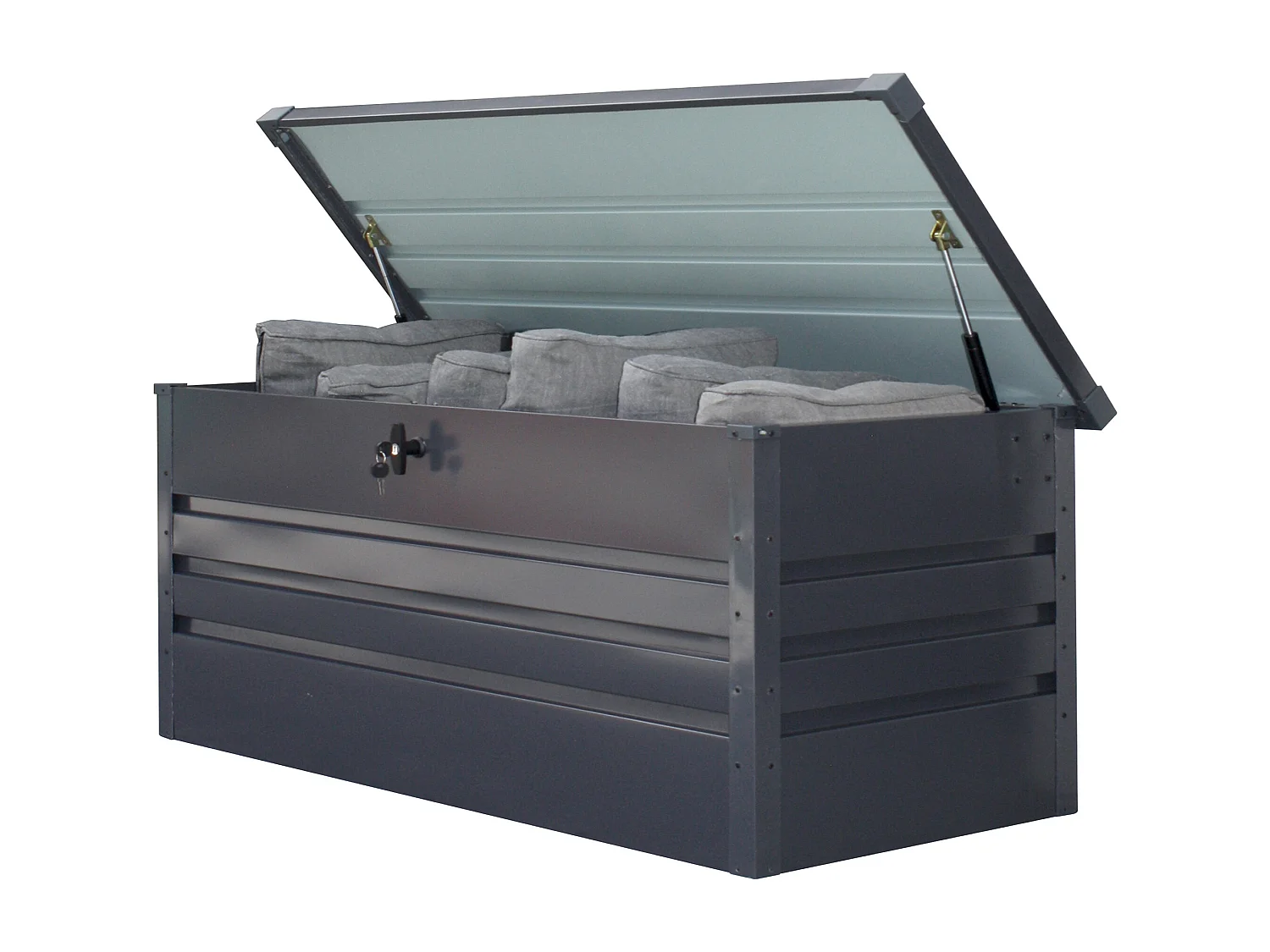 Coffre de Jardin en Métal "Scatola" 165cm Gris Anthracite