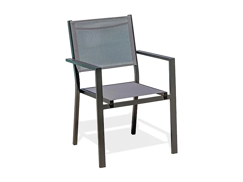 Fauteuil de Jardin Empilable "Tolede" 87cm Gris Anthracite