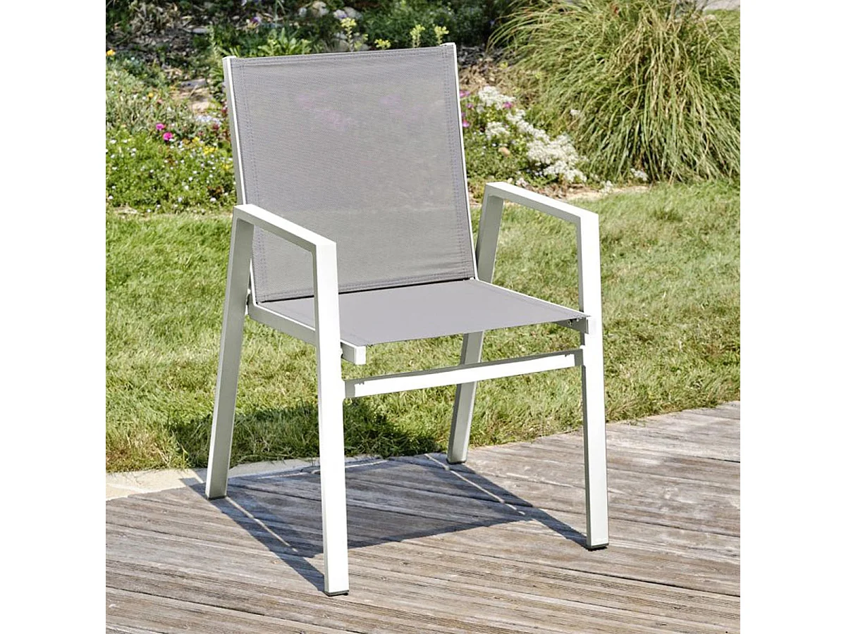 Fauteuil de Jardin Empilable "Floride" 86cm Blanc