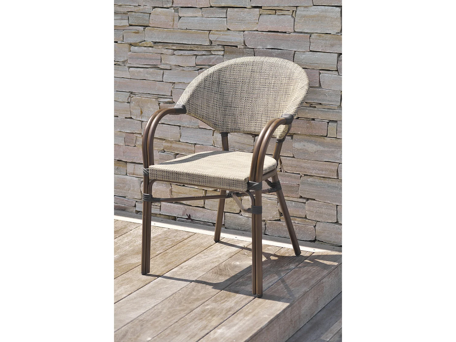 Fauteuil de Jardin Empilable "Ushuaia" 85cm Marron